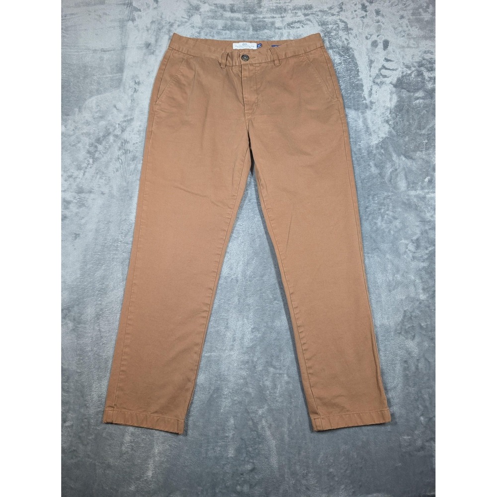 Peter Manning Pants Mens 33x30 Tan Classic Fit Chino Flat Front Cotton Casual